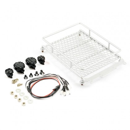 Fastrax Silver Aluminium Luggage Rack W/led Lamps L130mm X W110mm