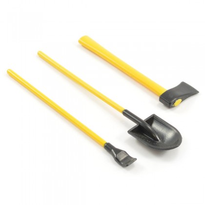 Fastrax 3-piece Painted Hand Tools Shovel/axe/pry Bar