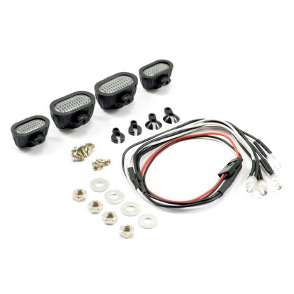 Fastrax Light Set W/led,lenses Wire Connector 4pc - Rectangle
