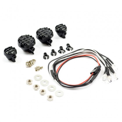 Fastrax Light Set W/led,lenses Wire Connector 4pc - Round