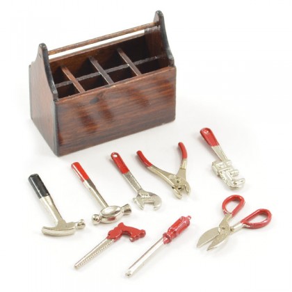 Fastrax Scale Wood Tool Box W/cast Metal Tools