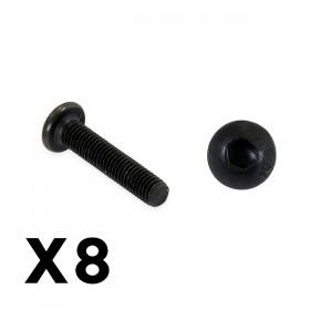 FTX Outback Fury Button Head 3x16mm Hex Screw (8pc)