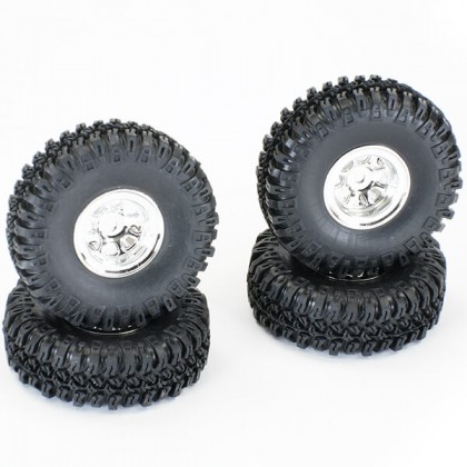 FTX Outback Mini x 2.0 Grabber Mounted Tyres/Chrome Wheels