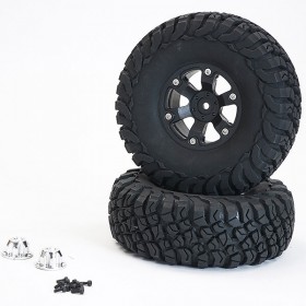 FTX Texan 1/10 Mounted Tyres On 6-spoke Beadlock Wheels (pr)