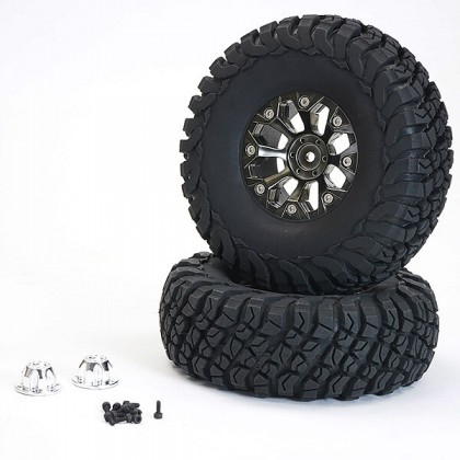 FTX Texan 1/10 Mounted Tyres On 8-spoke Beadlock Wheels (pr)